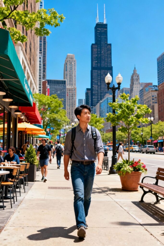 Photo illustrating the article "Solo in Chicago"